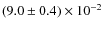 $(9.0 \pm 0.4) \times 10^{-2}$