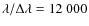 $\lambda/\Delta \lambda=12~000$