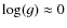 $\log(g)\approx 0$
