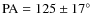 $\rm PA = 125 \pm 17^{\circ}$