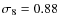 $\sigma_8 = 0.88$