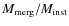 $M_{\rm merg}/M_{\rm inst}$