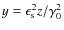 $y= \epsilon_{\rm s}^2 z/\gamma_0^2$