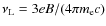 $\nu_{\rm L} = 3 e B/(4 \pi m_{\rm e} c)$