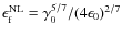 $\epsilon_{\rm f}^{\rm NL} = \gamma_0^{5/7}/(4 \epsilon_0)^{2/7}$