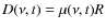 $D(\nu, t) = \mu(\nu, t) R$