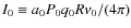 $I_0 \equiv a_0 P_0 q_0 R \nu_0/(4 \pi)$