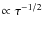 $\propto \tau^{-1/2}$