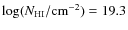 $\log (N_{\rm HI}/{\rm cm}^{-2})=19.3$