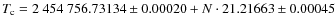 $T_{\rm c} = 2~454~756.73134 \pm 0.00020 + N\cdot 21.21663 \pm 0.00045$