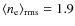$\ensuremath{\ensuremath{\langle \ensuremath{n_{{\rm e}}}\rangle}_{{\rm rms}}} = 1.9$