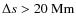 $\Delta s > 20~{\rm Mm}$