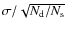 $\sigma / \sqrt{N_{\rm d}/N_{\rm s}}$