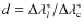 $d = \Delta \lambda^*_l / \Delta \lambda^*_{\rm c}$