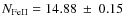 $N_{{\rm FeII}} = 14.88~ \pm~ 0.15$