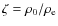 $\zeta=\rho_{\rm0}/\rho_{\rm e}$