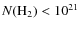 $N({{\rm H}}_2)<10^{21}$