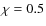 $\chi =0.5$