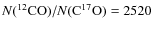 $N(^{12}{{\rm CO}})/N({{\rm C}}^{17}{{\rm O}})=2520$