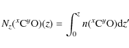 \begin{displaymath}%
N_z(^{x}{{\rm C}}^{y}{{\rm O}})(z) = \int_0^z n(^{x}{{\rm C}}^{y}{{\rm O}}){{\rm d}}z'~
\end{displaymath}