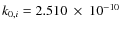 $k_{0,i}=2.510~\times~10^{-10}$