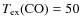$T_{{\rm ex}}({{\rm CO}})=50$