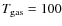 $T_{{\rm gas}}=100$