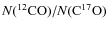 $N(^{12}{{\rm CO}})/N({{\rm C}}^{17}{{\rm O}})$