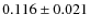 $0.116 \pm 0.021$