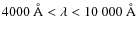 $4000 ~\AA<\lambda<10~000~ \AA$