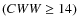 $(CWW \ge
14)$