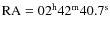 $\rm RA=02^{\rm h}42^{\rm m}40.7^{\rm s}$