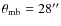 $\theta_{\rm mb}=28''$