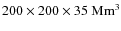 $200 \times 200\times 35~{\rm Mm}^3$