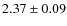 $ 2.37\pm0.09$