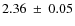 $2.36~\pm~0.05$