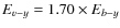 $E_{v-y}=1.70\times E_{b-y}$