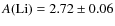 $A\rm (Li)=2.72\pm0.06$