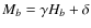 $M_b=\gamma H_b+\delta$