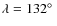 $\lambda =132\hbox{$^\circ$ }$