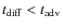 $t_{\rm diff} < t_{\rm adv}$