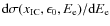 ${\rm d}\sigma(x_{\rm IC}, \epsilon_0, E_{\rm e})/{\rm d}E_{\rm e}$