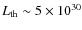 $L_{\rm th} \sim 5\times10^{30}$