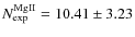$N^{\rm MgII}_{\rm exp}=10.41\pm3.23$