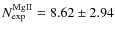 $N^{\rm MgII}_{\rm exp}=8.62\pm2.94$