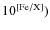 $10^{\rm [Fe/X]})$