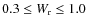 $0.3\le W_{\rm r}\le 1.0$