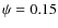 $\psi =0.15$