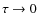 $\tau \rightarrow 0$