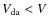$V_{\rm da}<V$